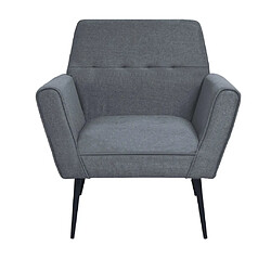 Avis Helloshop26 Fauteuil chaise siège lounge design club sofa salon acier et tissu gris clair 1102325