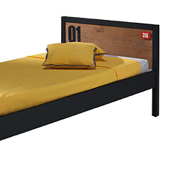 Avis Mes Lit 1 personne 90x200 cm marron et noir - BORY