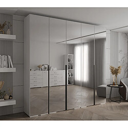 Abiks Meble Inova 1 Armoire avec miroir et portes battantes 236,7/250/47 5 Portes (bianco/nero)