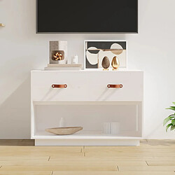 Maison Chic Meuble TV scandinave - Banc TV pour salon Blanc 90x40x60 cm Bois de pin massif -MN61365