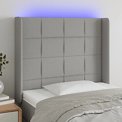 Maison Chic Tête de lit scandinave à LED,meuble de chambre Gris clair 83x16x118/128 cm Tissu -MN38673