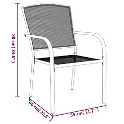 vidaXL Ensemble à manger de jardin 3 pcs anthracite acier pas cher