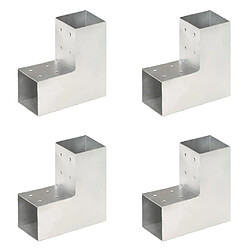 vidaXL Connecteurs de poteau 4 pcs Forme en L Métal galvanisé 81x81 mm