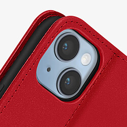 Acheter Avizar Housse pour iPhone 14 Cuir premium Porte-carte Fonction support Vidéo rouge