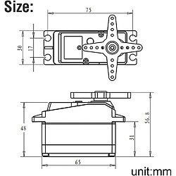 DS5180 7.4V Servomoteur 80KG Couple élevé avec 18T Modèle Voiture Cam Servomoteur pour Camion Robotique Baja Car Modèle 1/10 (180 degrés) pas cher