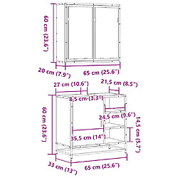 vidaXL Ensemble de meubles de salle de bain 2 pcs Sonoma gris pas cher