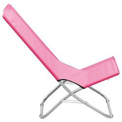 Avis vidaXL Chaises de plage pliables lot de 2 Rose Tissu