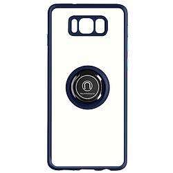 Avizar Coque pour Samsung Galaxy S8 Bi-matière Bague Métallique Support Vidéo bleu