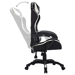 Acheter vidaXL Fauteuil de jeux vidéo avec LED RVB Blanc et noir Similicuir