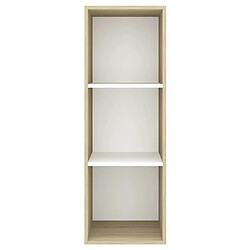 Acheter Maison Chic Meuble TV scandinave mural Banc TV suspendu pour salon - Blanc chêne sonoma 37x37x107 cm Bois ingénierie -MN13445