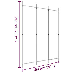 vidaXL Cloison de séparation 3 panneaux Marron 150x200 cm Tissu pas cher