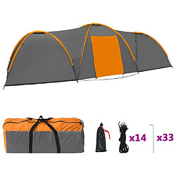 vidaXL Tente igloo de camping 650x240x190cm 8 personnes Gris et orange