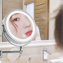 Universal Installation murale miroir de salle de bains miroir de maquillage LED 10x agrandissement réglable miroir de maquillage miroir mural miroir tactile