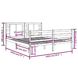 vidaXL Cadre de lit sans matelas 135x190 cm bois de pin massif pas cher