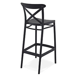 Acheter Alterego Tabouret de bar 'BERLIOZ' style rétro en matière plastique noire