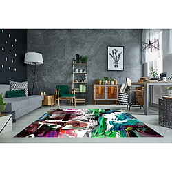 HOMEMANIA Tapis Imprimé Colored Smoke 1 - Résumé - Décoration de Maison - antidérapants - Pour Salon, séjour, chambre à coucher - Multicolore en Polyester, Coton, 60 x 100 cm