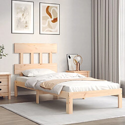 Avis Maison Chic Cadre/structure de lit avec tête de lit pour adulte - Lit Moderne Chambre simple bois massif -MN79757