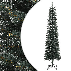 vidaXL Sapin de Noël artificiel mince avec support Vert 210 cm PVC