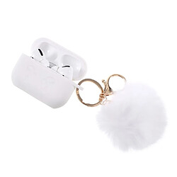 Coque en silicone avec boucle boule velue blanc pour votre Apple AirPods Pro