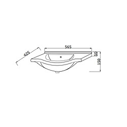 Kiamami Valentina MEUBLE DE BAIN BLANC ECONOMIQUE 56 CM + LAVABO, MIROIR ET LUMIERE pas cher