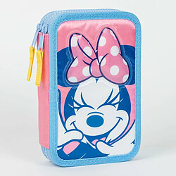 Plumier double Minnie Mouse Rose 12,5 x 19,5 x 4,5 cm pas cher