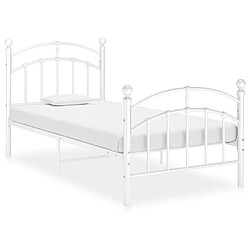 vidaXL Cadre de lit sans matelas blanc métal 100x200 cm