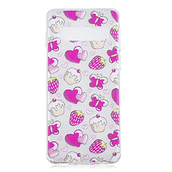 Wewoo Coque Fashion Étui de protection en TPU peint pour Galaxy S10 motif de gâteau aux fraises