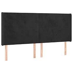 Avis Maison Chic Tête de lit scandinave à LED,meuble de chambre Noir 203x16x118/128 cm Velours -MN88893