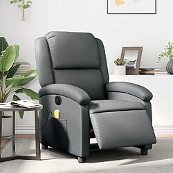 Maison Chic Fauteuil Relax pour salon, Fauteuil de massage inclinable électrique gris similicuir -GKD73041