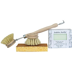 Avis Andree Jardin Coffret vaisselle avec brosse savon et éponge nature.