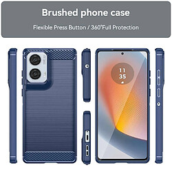 Htdmobiles Coque pour Motorola Moto G85 5G - housse etui silicone gel carbone + verre trempe - BLEU FONCE