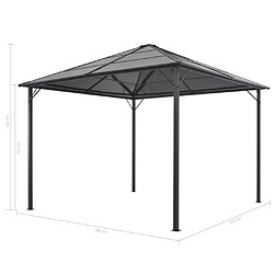 Maison Chic Tonnelle | Pergola avec toit Aluminium 3x3 m Noir -GKD35820 pas cher