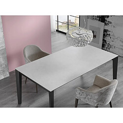 Inside 75 Table repas extensible GEO 10 couverts 140/240x90cm pieds noirs plateau céramique hidra