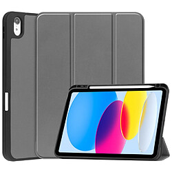 Etui en PU fonction d'éveil/veille automatique avec support et porte-stylo pour votre iPad 10.9 (2022) - gris