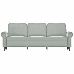 Avis Maison Chic Canapé à 3 places,Canapé droit,Sofa de Salon,Banquette Gris clair 180 cm Velours -GKD168543