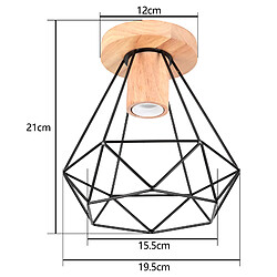 Stoex Plafonniers Modernes Luminaire Plafonnier en Bois Et Métal Lampe de Plafond Rétro Plafonniers D'Intérieur Noir Pour Chambre À Coucher Cuisine Salon pas cher