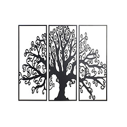 Décoration murale DKD Home Decor 3 Pièces Noir Arbre Métal (105 x 1,3 x 91 cm)