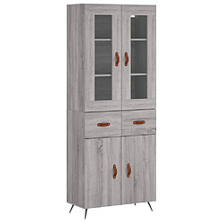 vidaXL Buffet haut Sonoma gris 69,5x34x180 cm Bois d'ingénierie