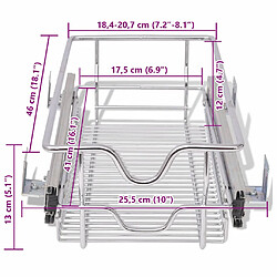 vidaXL Panier en treillis métallique 2 pcs 300 mm Argenté pas cher