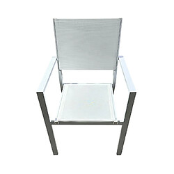 Avis Mes Lot de 4 fauteuils en aluminium et textilène coloris blanc