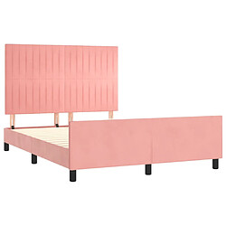 Avis vidaXL Cadre de lit sans matelas rose 140x190 cm velours