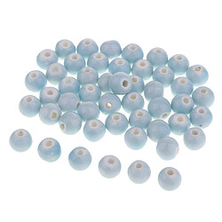 Acheter 50 pièces en vrac perles en céramique breloques pour fabrication de bijoux bleu clair 10mm