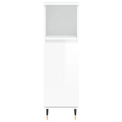 Maison Chic Armoire de salle de bain,Meuble de rangement,Meuble haut blanc brillant 30x30x100 cm -GKD738738 pas cher