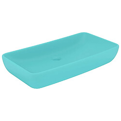 vidaXL Lavabo de luxe rectangulaire Vert clair mat 71x38 cm Céramique