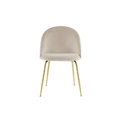 Vente-Unique Lot de 6 chaises - Velours et acier inoxydable doré - Beige - MELBOURNE pas cher