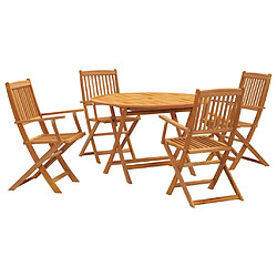 Salle à manger de jardin 5 pcs,Table et chaise à dîner Bois d'acacia solide -MN73682