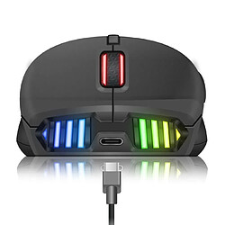 Spirit of Gamer Souris Sans fil 2.4ghz 4200DPI M9 6 boutons rechargeable + Tapis de souris GAMER RGB LED HUB 4ports 12 Modes RGB GAMING