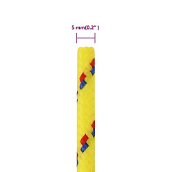 vidaXL Corde de bateau Jaune 5 mm 250 m Polypropylène pas cher