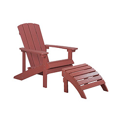 Beliani Chaise de jardin ADIRONDACK Bois d'ingénierie Rouge