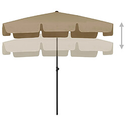 Avis ComfortXL Parasol De Plage Taupe 200x125 Cm